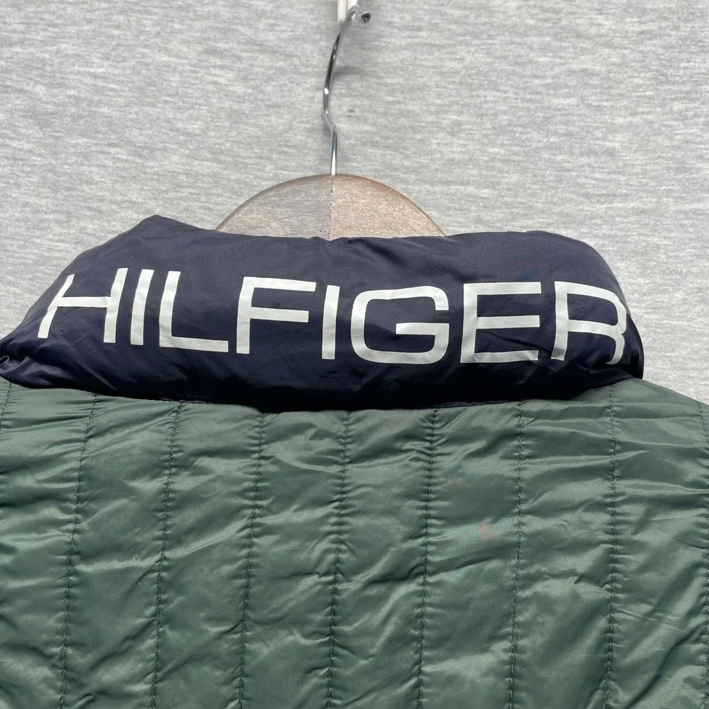 Tommy Hilfiger Packable Puffer Jacket Mens Large Multicolor Mock Neck Full Zip